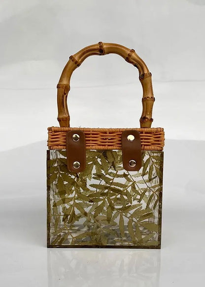 Selva Tropical Palm Print Bamboo Bag