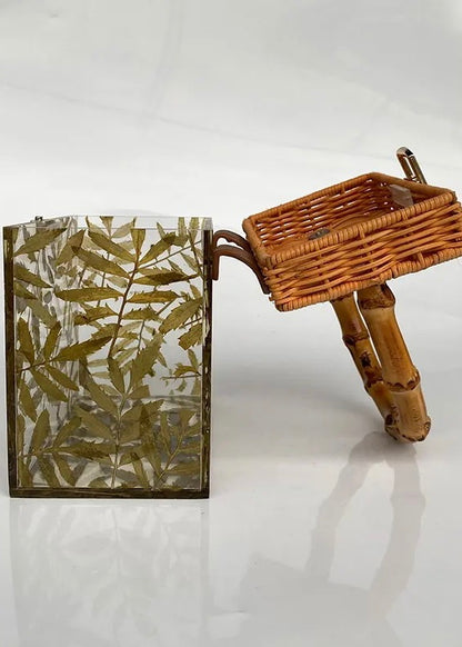 Selva Tropical Palm Print Bamboo Bag