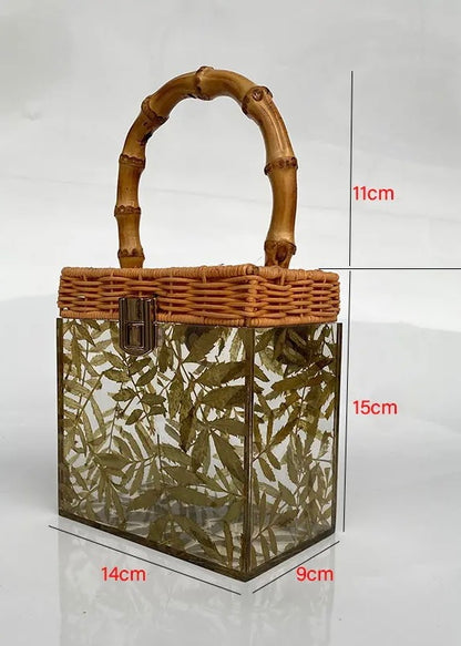 Selva Tropical Palm Print Bamboo Bag