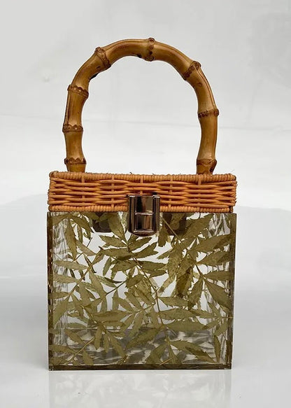 Selva Tropical Palm Print Bamboo Bag