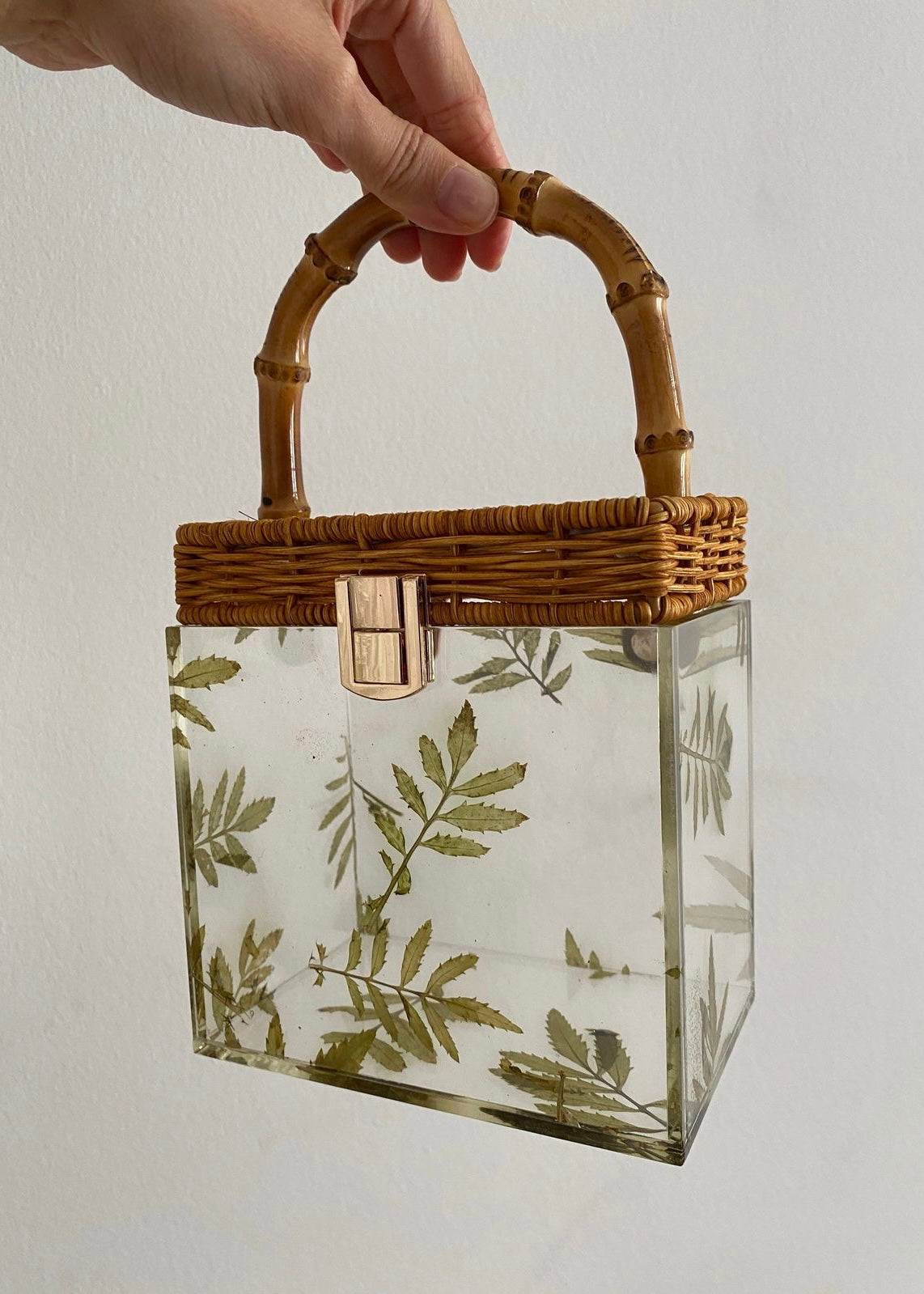 Selva Tropical Palm Print Bamboo Bag