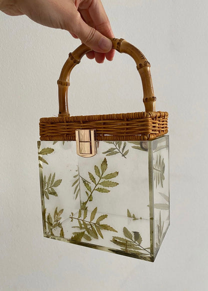 Selva Tropical Palm Print Bamboo Bag