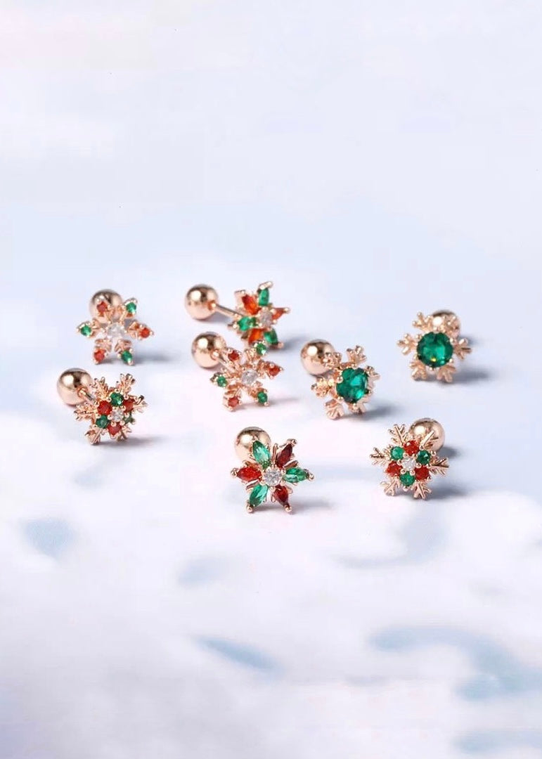 Dainty Snowflake Studs