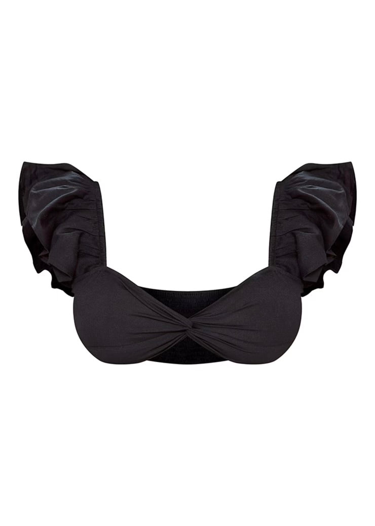 “Material Girl” Frilled Sleeve Bralette