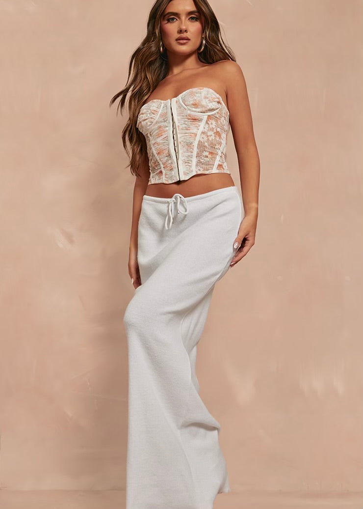 Floral and Fine Mesh Corset