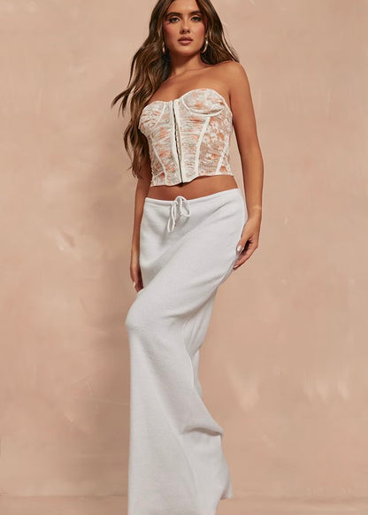 Floral and Fine Mesh Corset