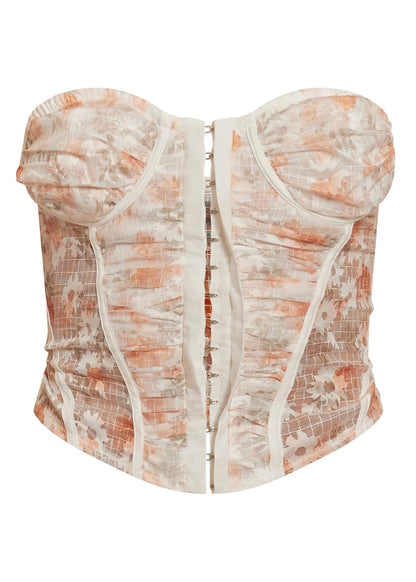 Floral and Fine Mesh Corset