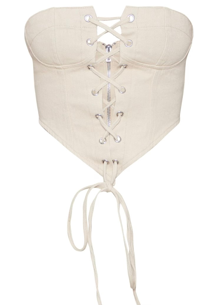 Start Up Lace Up Denim Corset