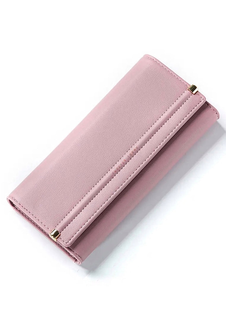Blush Wallet with Gold Details