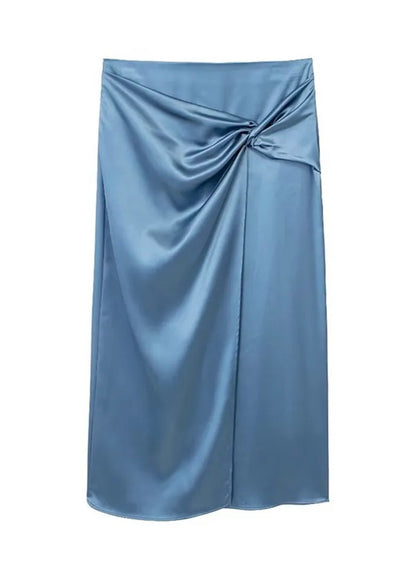 Jennifer Satin Midi Skirt