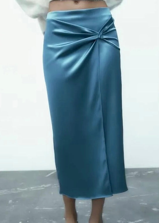 Jennifer Satin Midi Skirt
