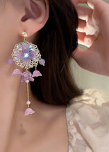 Cargar imagen en el visor de la galería, Lilac Floral Drop Earrings
