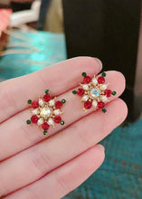 Load image into Gallery viewer, Christmas Snowflake Statement Studs
