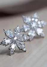 Load image into Gallery viewer, Silver Rhinestone Snowflake Studs
