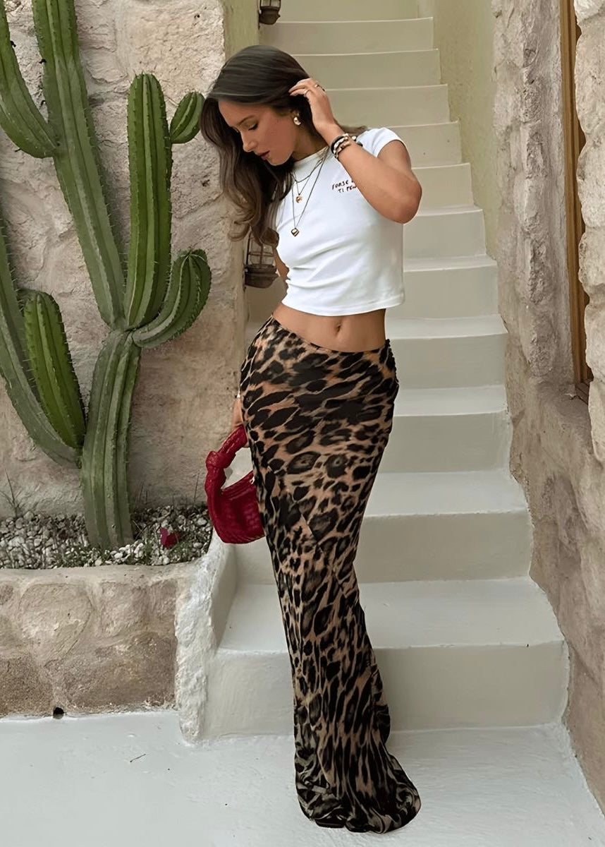 Never Call Me Leopard Maxi Skirt