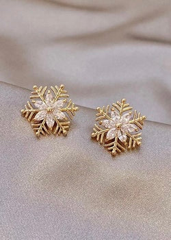 “Gold Christmas” Snowflake Studs