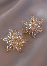 Load image into Gallery viewer, Statement Snowflake Floral Studs
