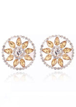 Load image into Gallery viewer, Champagne Floral Gem Studs - The Style Guide TT
