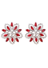 Load image into Gallery viewer, Red Floral Gem Studs - The Style Guide TT
