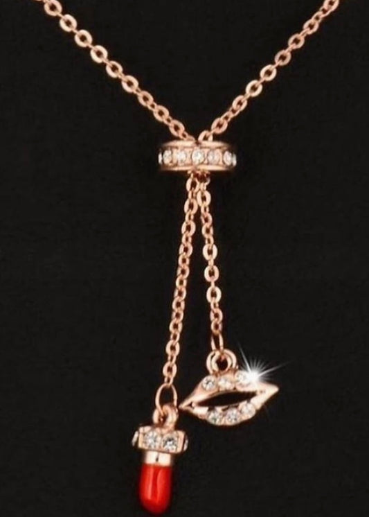 Lipstick Pendant Necklace - The Style Guide TT