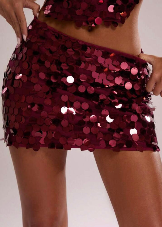 Kris Kringle Sequin Mini Skirt