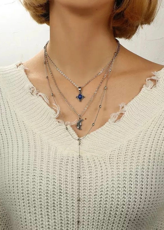 Moon Pendant Layered Necklace - The Style Guide TT