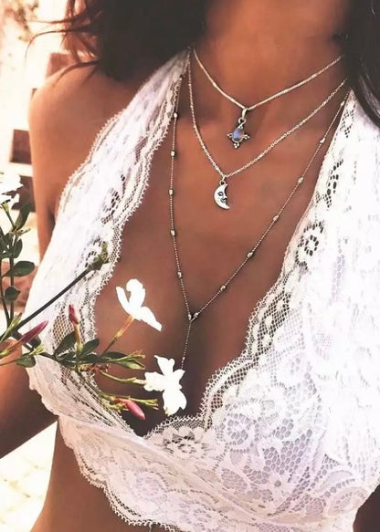 Moon Pendant Layered Necklace - The Style Guide TT