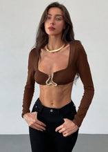 Load image into Gallery viewer, Audrey Gold Metal Detail Bralette Top
