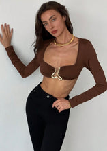 Load image into Gallery viewer, Audrey Gold Metal Detail Bralette Top
