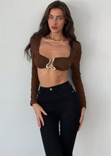 Load image into Gallery viewer, Audrey Gold Metal Detail Bralette Top
