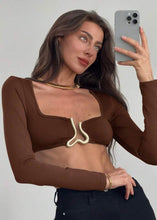 Load image into Gallery viewer, Audrey Gold Metal Detail Bralette Top
