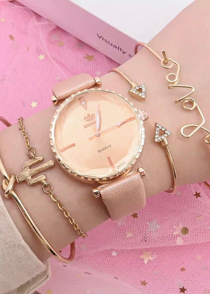 Rose Gold Adjustable Band Watch