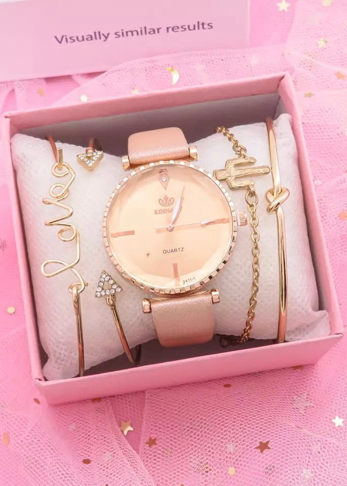 Rose Gold Adjustable Band Watch