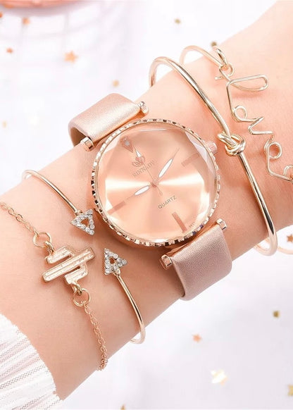 Rose Gold Adjustable Band Watch