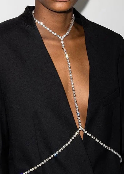 Silver Rhinestone Bodychain