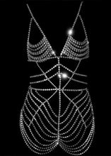 Load image into Gallery viewer, Ophelia Rhinestone Bodychain Cover Up
