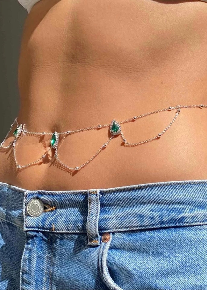 Crystal Layered Waist Chain - The Style Guide TT