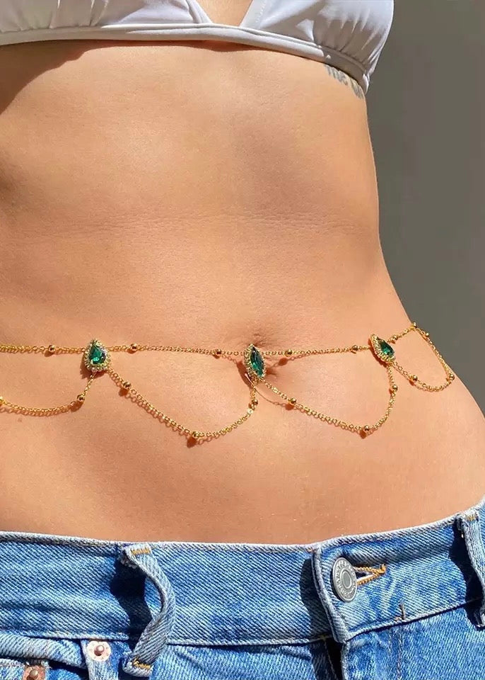 Crystal Layered Waist Chain - The Style Guide TT