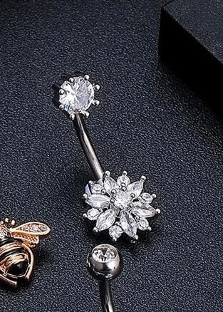 Flower Detail Belly Ring