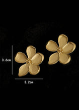 Load image into Gallery viewer, Gold Floral Statement Studs
