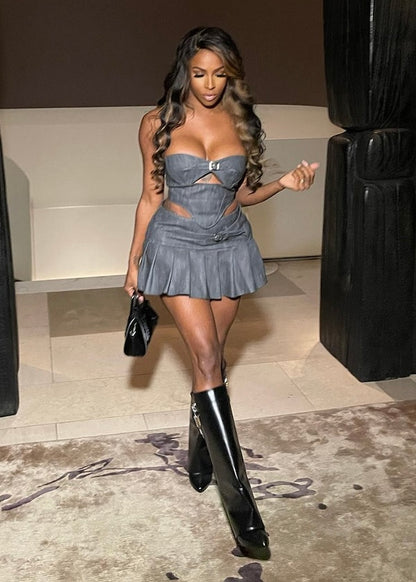 Dare I Say Buckle Detail Bustier