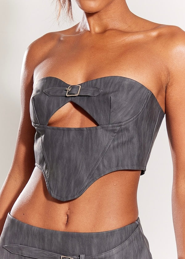 Dare I Say Buckle Detail Bustier