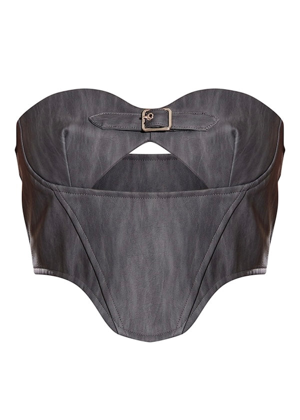 Dare I Say Buckle Detail Bustier