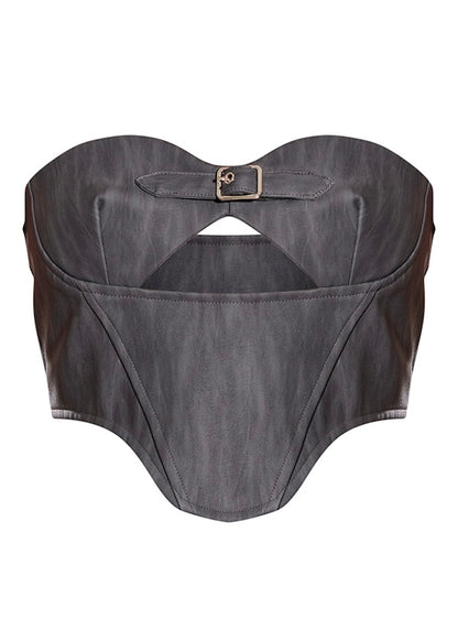 Dare I Say Buckle Detail Bustier