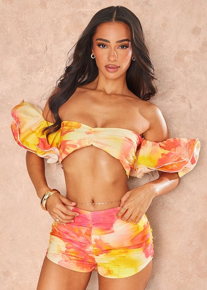 Bellamy Tie Dye Floral Bandeau Top