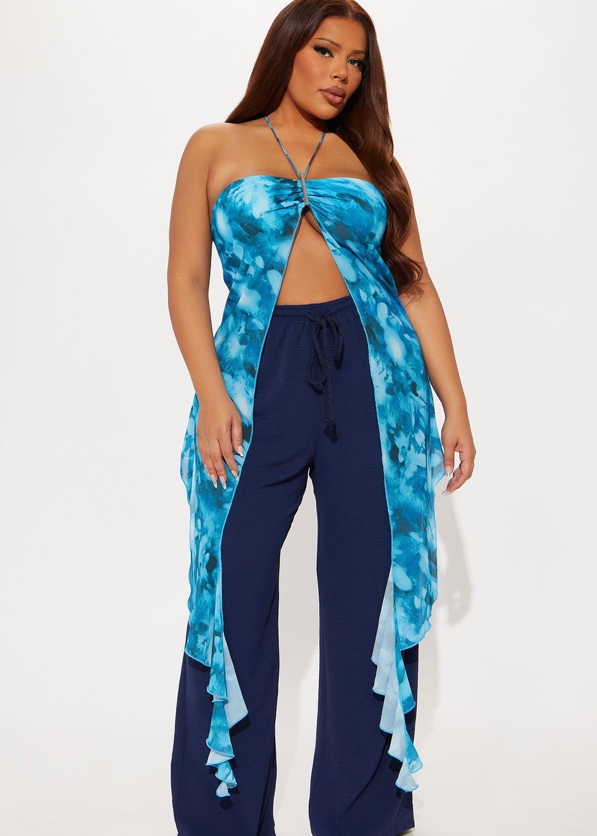 DDI Waves Ruffle Halter Top