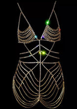 Load image into Gallery viewer, Ophelia Rhinestone Bodychain Cover Up
