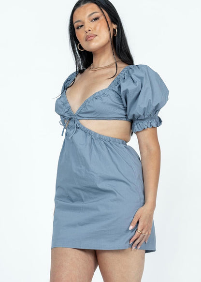 Ciara Denim Blue Cut Out Dress
