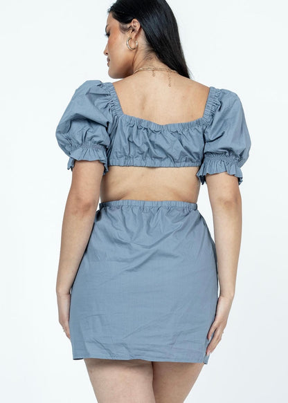Ciara Denim Blue Cut Out Dress