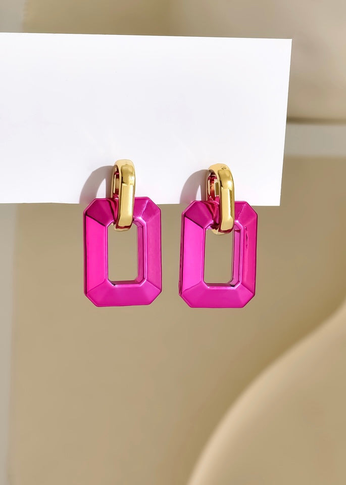 Hot Pink Statement Earrings